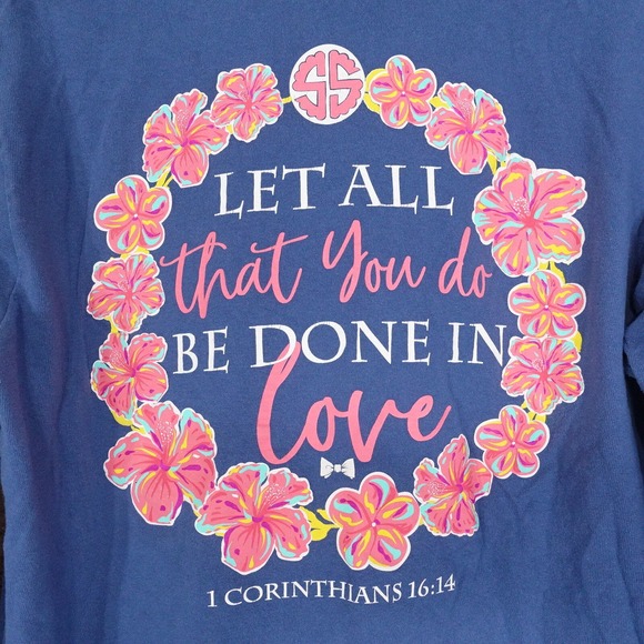 SIMPLY SOUTHERN COLLECTION LET ALL THAT YOU DO BE DONE IN LOVE TSHIRT SZ M - Picture 3 of 7
